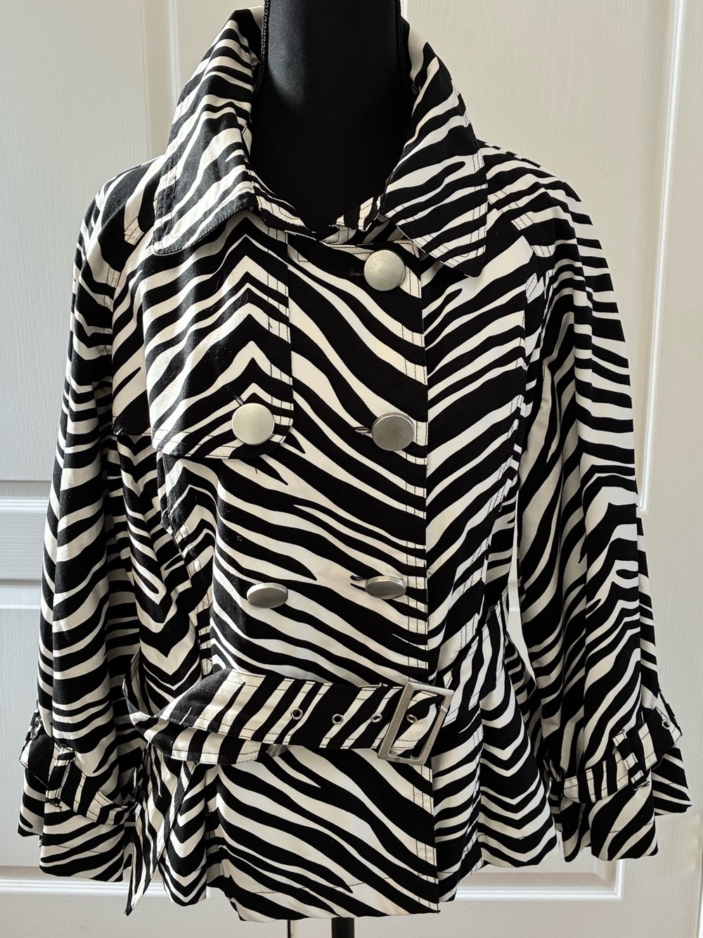 JohnPaulRichard Zebra-Print Cropped Jacket